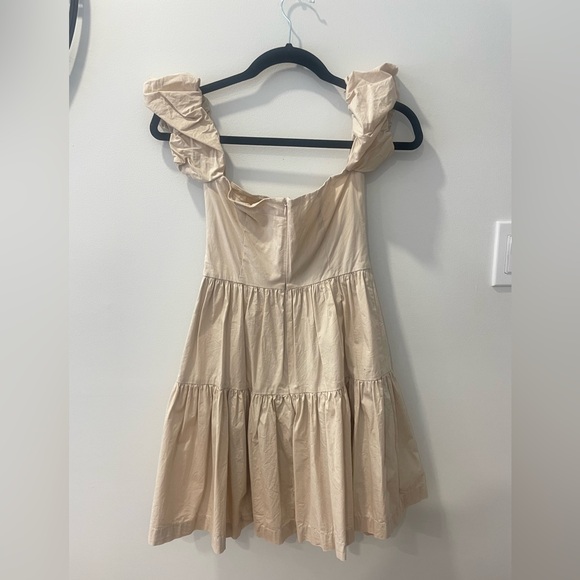 STAUD Beige Elio Off The Shoulder Mini Dress - Picture 4 of 6